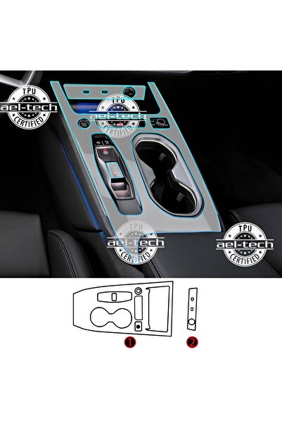 Oroel Audi A6 Compatible Gear Shift Surround Piano Black Console Tpu Protecto...