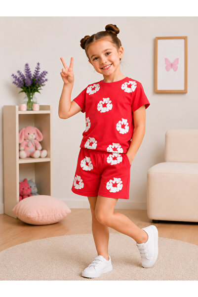DUBAİ ÇOCUK Girls Boys Shorts Set Summer T-Shirt Shorts Bottom Top Combinatio...