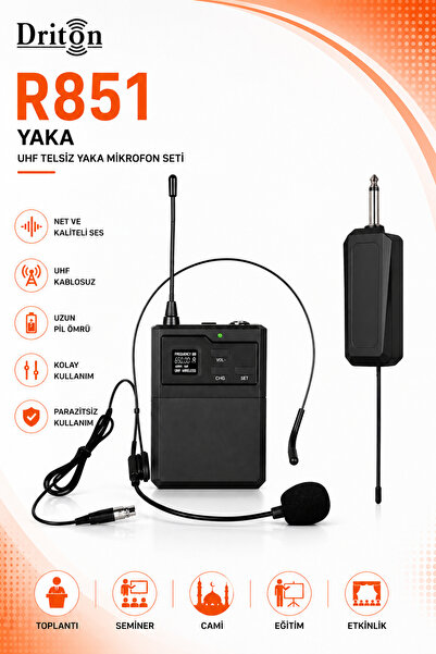 DRİTON R-851 KABLOSUZ JACKLI TELSİZ YAKA MİKROFON