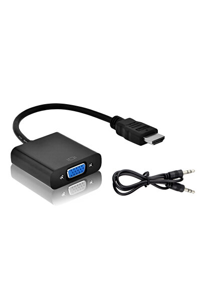 POWERTECH αντάπτορας HDMI σε VGA CAB-H071, με audio jack, μαύρο, 0.20m