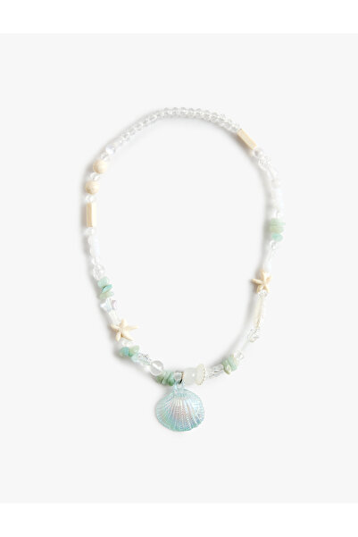 Koton Beaded Dangle Seashell Necklace
