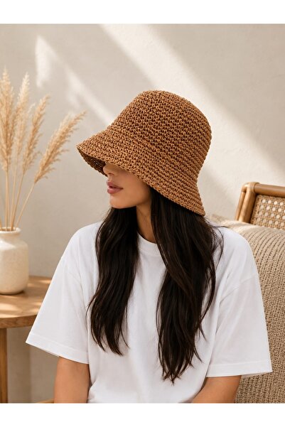shop El Örgüsü Hasır Bucket Şapka