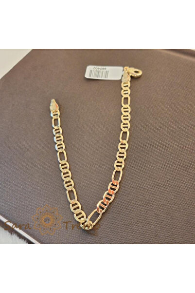SaraTremo Brățară lată Amo placată cu aur de 18K, model 3-în-1, 20 cm