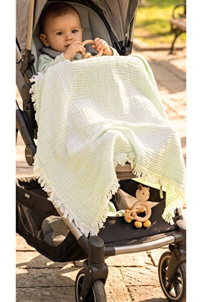 MYLASA HOME 100% Cotton Muslin Baby Blanket Double Sided 100X120 cm