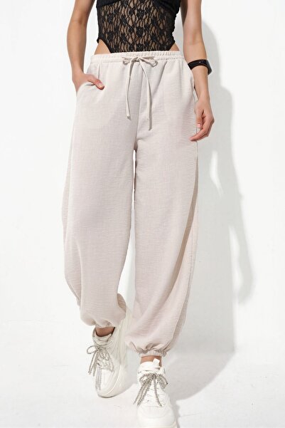 Hiccup Busem Women's Textured Polyester Jogger Pants