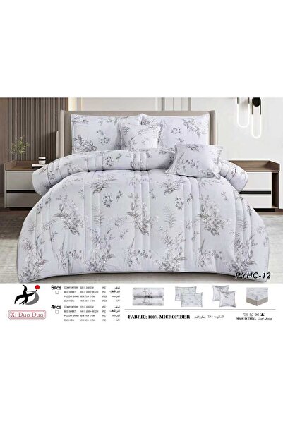 Xido Summer Microfiber Cooling Plaid Quilt Double 6-Piece Set - Soft Microfib...