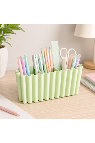 Mirya Notes Modern Wavy Desktop Organizer Pen Holder Organizer Multi-Purpose ...