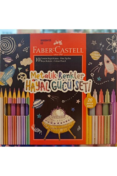 ada çanta kırtasiye 20 Metallic Colors Imagination Set (10 Felt-Tip Pens+10 D...