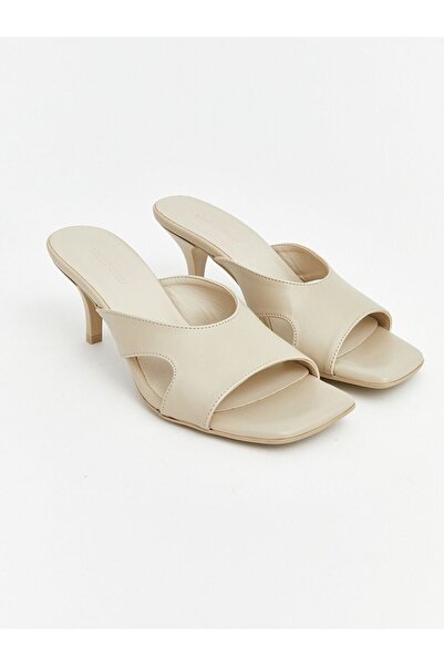 LC Waikiki Lcw Steps Beige Blunt Toe Women's Heeled Sandals