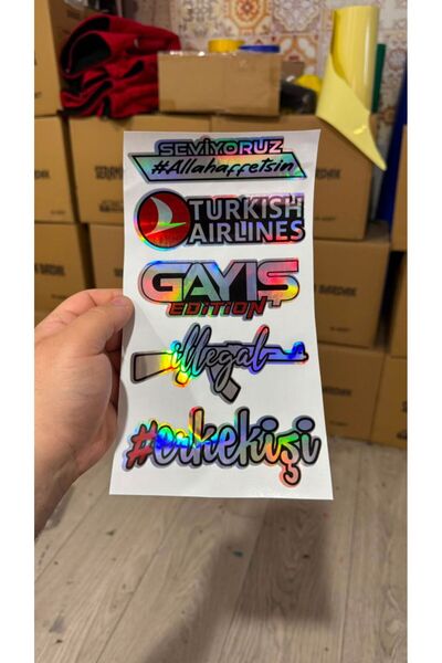 Etiket Dünyası Car Motorcycle Hologram Lettering Set of 2