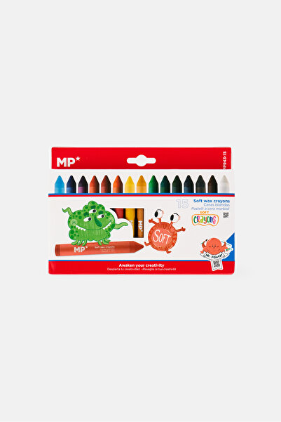 Main Paper 15 Pcs Soft Wax Crayons, Multicolor