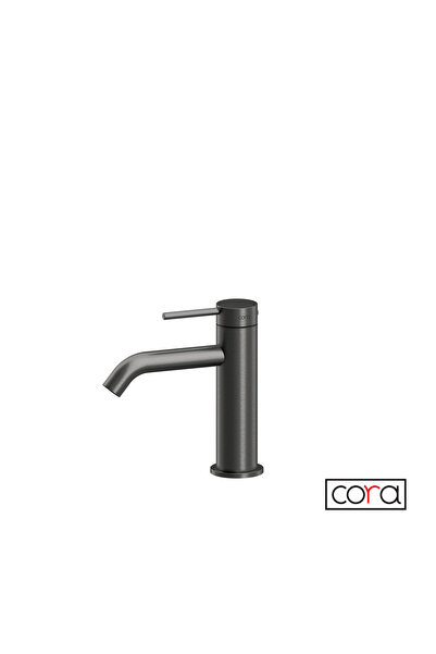 Cora Μπαταρία Νιπτήρα με Βαλβίδα Clic-Clac Cosmo PVD Μαύρο Βουρτσισμένο Inox ...