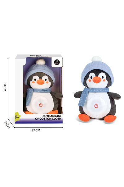 Funny Party Shop Pinguin de Plus Interactiv cu Lumini, Muzica – Jucarie de So...