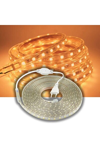 burul 5 Metre Hortum Şerit Led Işık Dış Mekan Amber
