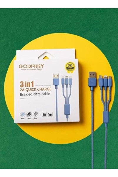 Generic 3-in-1 Cable - 2A Fast Charging, 1m | Multi-Port (Type-C / Lightning ...