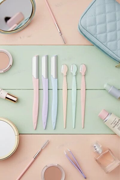 Miniso Lisanslı Macaron Kaş Jileti 3+3 Set – Paslanmaz Çelik 18,5 Cm