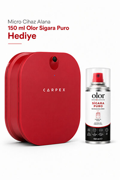Carpex Micro Difüzör Koku Makinesi Bordo Olor Sigara Puro Hediyeli
