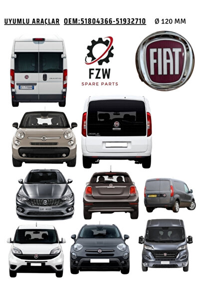 FZW FIAT (DBY) DOBLO 2009>/(DCT) DUCATO 2006>/EGEA/500L/500X ÖN PANJUR VE BAGAJ KAPAK ARMASI (LOGOSU) 120MM Ø ÇAP 735456780-735578621