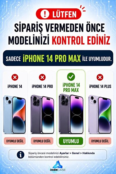 3GEN CASE iPhone 14 Pro Max Uyumlu İkonik Desenler Serisi Lansman Kılıf İçi Kadife Kaplamalı Kamera Yükseltili