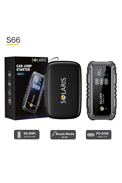 SOLARIS CAPSOL S66 car Jump Starter & Power Bank 66.6Wh 18,000mAh PD60W