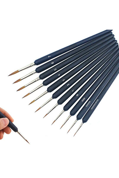 Alayjah , Professional Artist Miniature Detail Paint Brush Set, 11-Piece, Sha...