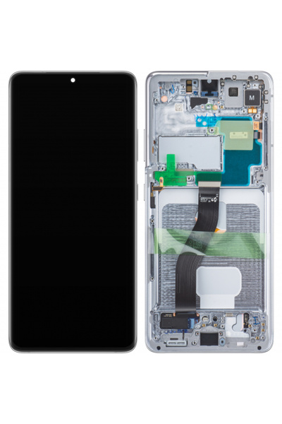 Samsung Display cu touchscreen Galaxy S21 Ultra 5G G998, cu ramă, argintiu, S...