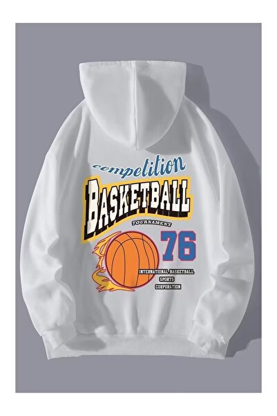 ZİYMO Unisex Hooded Sweatshirt with Back Print and Relaxed Fit