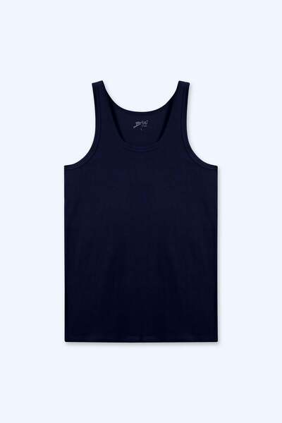 Brix Men's Ribbed Undershirt 100% Cotton Navy Blue