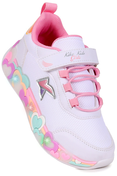 Kiko Kids Heart Işıklı Günlük Cırtlı Kız Çocuk Spor Ayakkabı