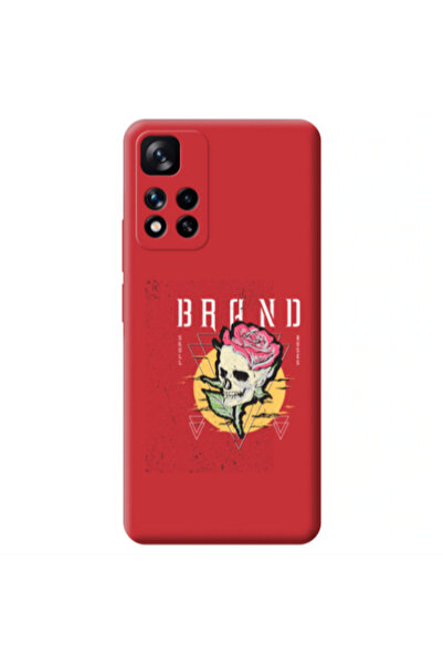 Other Xiaomi Redmi Note 11 Pro 5G Skull Roses Red Colored Silicone TPU Θήκη