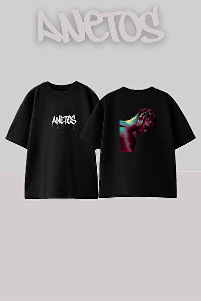 Anetos Travis Scott_120 Dizajn Tiskana Oversize Crna Majica