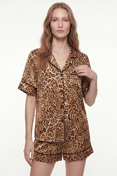 Feu De Elu Amoureux Lepia Short Satin Pajama Set