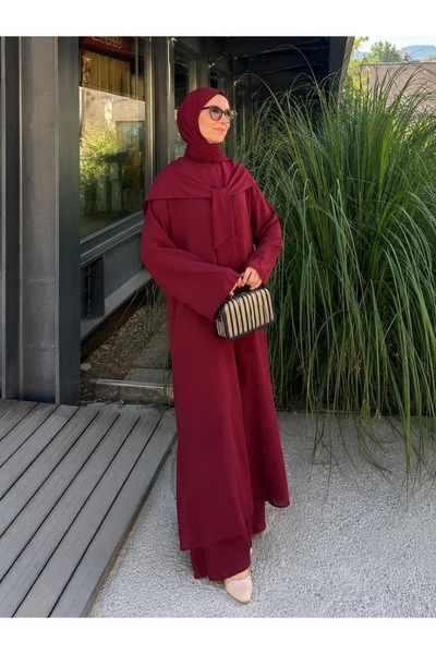THEK BUTİK Shawl-Detail Shawl-Cut Double Set