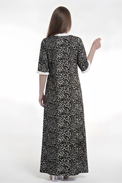 al bent al sharqieh Women's Cotton Leopard Print Homewear Dress