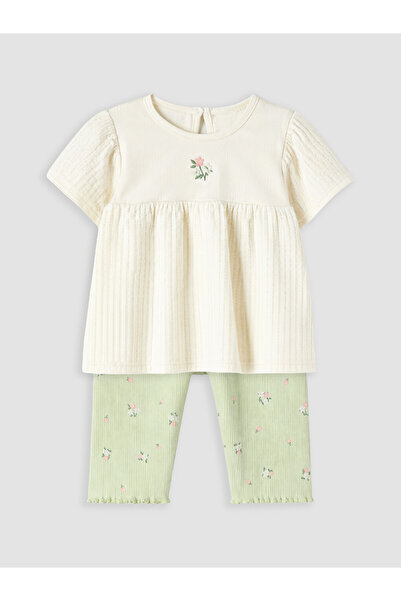LC Waikiki Flower Patterned Baby Girl Set