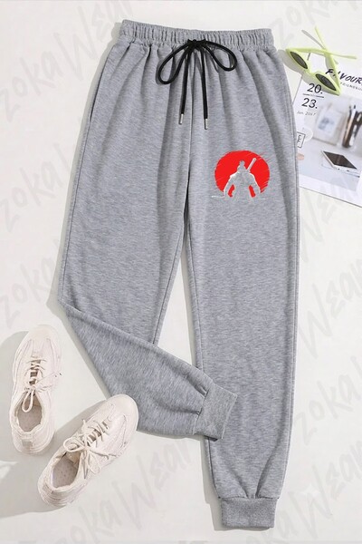 ZOKAWEAR Unisex One Armed Wolf Red Sun 2 Printed Sweatpants