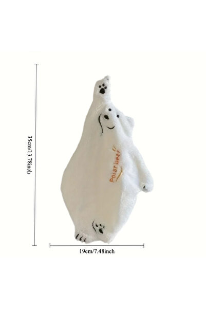 Choice 1pc Super Absorbent 1pc Cute Polar Bear Hand Towel,Coral Velvet,Thicke...