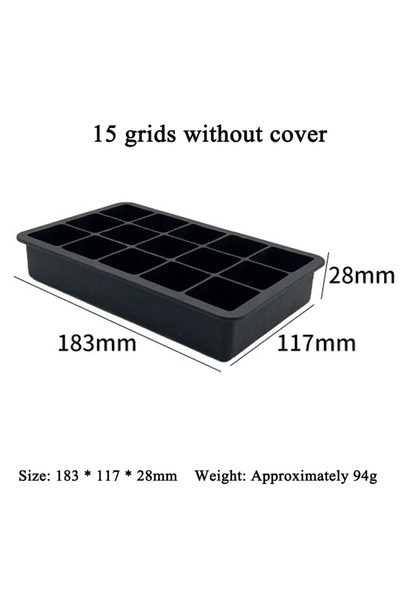 choice2 15 grids no cover New 6/8/15 Grid Silicone Ice Cube Mold Big Tray Mol...