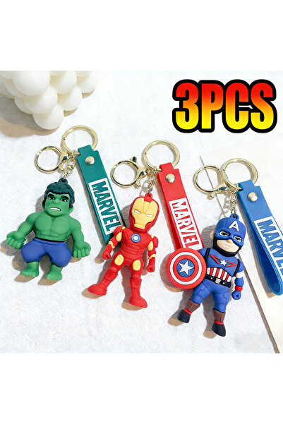 Choice7 MINISO Mix(3PCS) 1/3/5/10PCS Cartoon Anime Spider-Man Pendant Keychai...