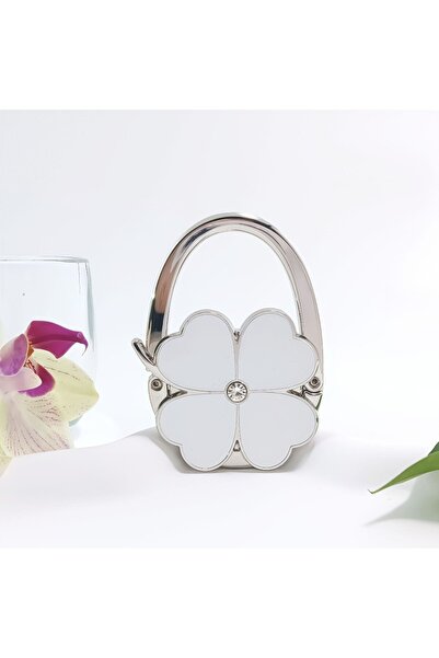 Choice5 White NEW Foldable Handbag Hook for Women Four-leaf Clover Creative P...