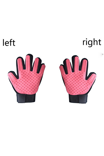 Choice1 pink left right Pet Hair Glove Comb Pet Dog Cat Grooming Cleaning Glo...