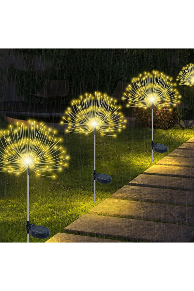 Choice3 200 مصباح LED - 4 قطع، أضواء LED شمسية دافئة على شكل ألعاب نارية، مصب...