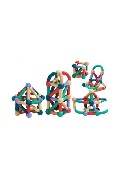 Rao Piese Magnetice pentru Copii, Set din 88 de Piese de Diferite Culori, Mul...