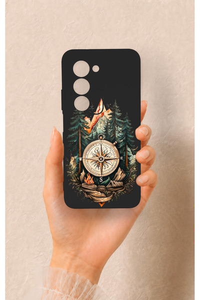 Vip Case Redmi 15 5G Uyumlu Pusula Orman Desenli Silikon Kılıf