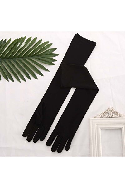 Choice 45cm Black Women Milk Silk High Stretch Long Gloves Classic Retro Adul...