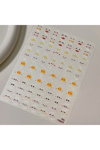 Choice NAILFYOU YT8625Pm 5D Cartoon Nail Stickers Round Cute Bear Chick Seal ...