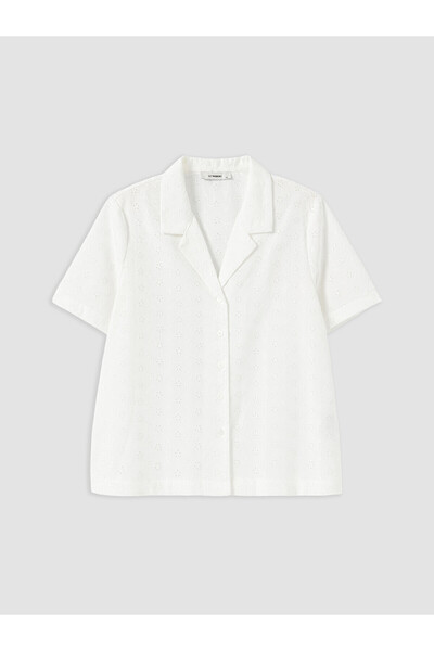 LC Waikiki Nevavm Big Size Brode Women's Shirt with Difference