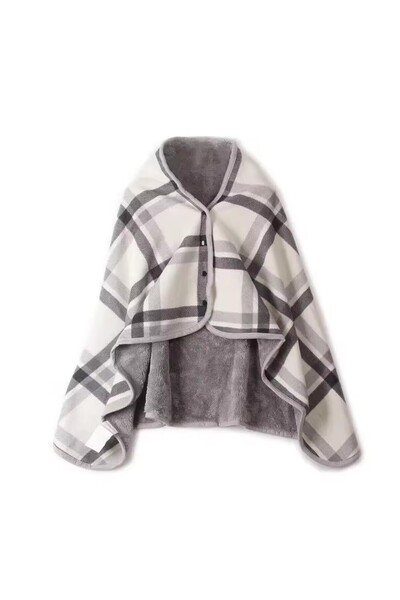 Choice1 One Size Gray 1pc Wearable Blankets Shawl Blanket Flannel Lazy Casual...