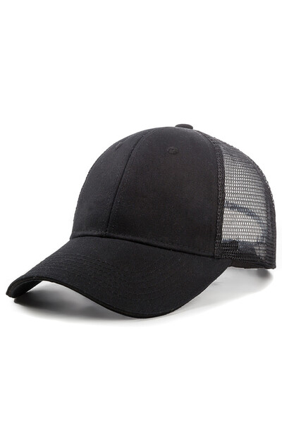 Choice5 54cm-58cm Black Unisex Mesh Cap Casual Plain Cotton Baseball Cap Adju...