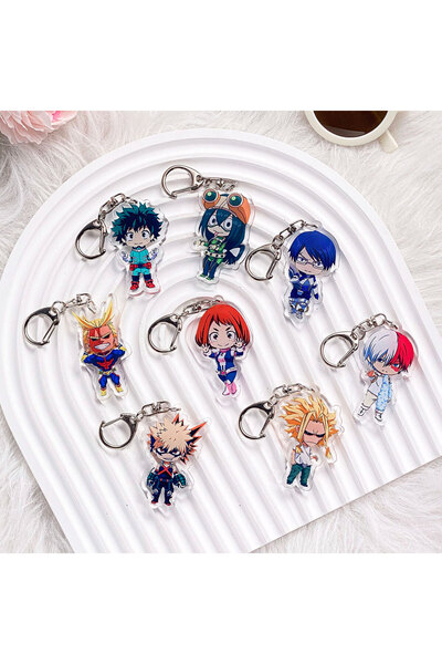 Choice8 5cm 9 1/8PCS Anime My Hero Academia Acrylic Car Keychain Cartoon Bag ...